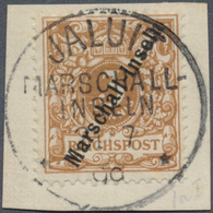 18760 Deutsche Kolonien - Marshall-Inseln: 1897, 3 Pfg. Jaluit-Ausgabe Hellockerbraun Mit Stempel "JALUIT - Marshall
