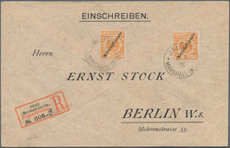 18769 Deutsche Kolonien - Marshall-Inseln: 1899, 25 Pfg. Berliner Ausgabe Gelblichorange, Zwei Einzelwerte - Marshall-Inseln