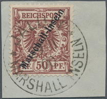 18770 Deutsche Kolonien - Marshall-Inseln: 1899, 50 Pfg. Berliner Ausgabe Gelblichorange Mit Stempel "JALU - Marshalleilanden