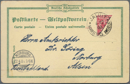 18776 Deutsche Kolonien - Marshall-Inseln: 1899, 10 Pf. Diagonal Halbiert (obere Hälfte) Mit übergehendem - Marshalleilanden