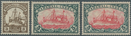 18784 Deutsche Kolonien - Marshall-Inseln: 1916, 3 Pf. Und 5 Mark Kaiseryacht Mit WZ Ungebraucht, 5 Mark 2 - Marshall Islands