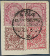 18793 Deutsche Kolonien - Samoa - Vorläufer: 1893, 2 M. Innendienst Dunkelrotkarmin Im Waagerechten Paar Z - Samoa