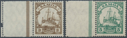 18803 Deutsche Kolonien - Samoa: 1919, 3 Pfg. Und 5 Pfg. Kaiseryacht Mit WZ 1, Postfrisch Jeweils Mit Link - Samoa