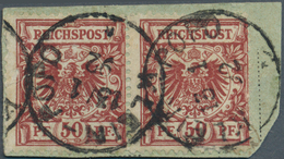 18818 Deutsche Kolonien - Togo-Vorläufer: 1892, Vorläufer-Briefstück Mit Waager. Paar, Linke Marke Mit Sch - Togo