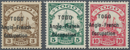 18831 Deutsche Kolonien - Togo - Britische Besetzung: 1914, Kaiseryacht Mit Aufdrucktype I (Zeilenabstand - Togo