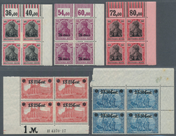 18852 Deutsche Besetzung I. WK: Etappengebiet West: 1916, Germania Aufdruckausgabe In Eckrand - Viererbloc - Occupation 1914-18