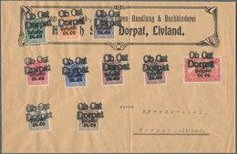 18853 Deutsche Besetzung I. WK: Postgebiet Ober. Ost: 1916: Sammlerbrief Mit 10 Farben-Buntfrankatur Entwe - Besetzungen 1914-18