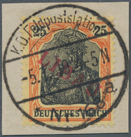 18866 Deutsche Besetzung I. WK: Postgebiet Ober. Ost - Libau: 1919, 25 Pf. Rotorange/schwarz Auf Gelbweiß - Occupation 1914-18