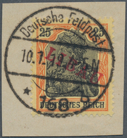 18867 Deutsche Besetzung I. WK: Postgebiet Ober. Ost - Libau: 1919, 25 Pf. Rotorange/schwarz Auf Gelbweiß - Bezetting 1914-18