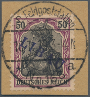 18869 Deutsche Besetzung I. WK: Postgebiet Ober. Ost - Libau: 1919, 50 Pfg. Graulila/schwarz Auf Hellchrom - Bezetting 1914-18