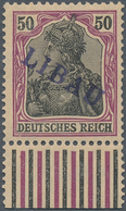 18870 Deutsche Besetzung I. WK: Postgebiet Ober. Ost - Libau: 1919, 50 Pfg. Germania Mit Violettem Aufdruc - Bezetting 1914-18