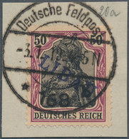 18871 Deutsche Besetzung I. WK: Postgebiet Ober. Ost - Libau: 1919, 50 Pfg. Germania Mit Violettem Aufdruc - Occupation 1914-18