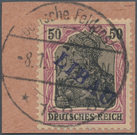 18873 Deutsche Besetzung I. WK: Postgebiet Ober. Ost - Libau: 1919, 50 Pfg. Germania Mit Violettem Aufdruc - Bezetting 1914-18