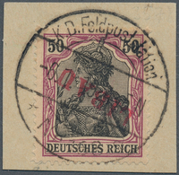 18874 Deutsche Besetzung I. WK: Postgebiet Ober. Ost - Libau: 1919, 50 Pfg. Germania Mit KOPFSTEHENDEM Vio - Bezetting 1914-18