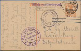 18876 Deutsche Besetzung I. WK: Postgebiet Ober. Ost - Ganzsachen: 1918, 7 1/2 Pfg. Ganzsachenkarte Mit Fe - Besetzungen 1914-18