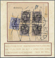 18891 Deutsche Abstimmungsgebiete: Allenstein: 1920, Nch Trägliche Innendienstverrechnung Von 80 Pfg. Gebü - Other & Unclassified