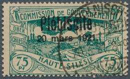 18899 Deutsche Abstimmungsgebiete: Oberschlesien: 1920, Freimarke 75 Pf Bläulichgrün Mit Zeitgerechter Ent - Sonstige & Ohne Zuordnung