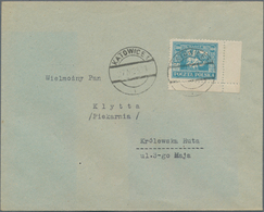 18919 Deutsche Abstimmungsgebiete: Ost-Oberschlesien: 1923, Eckrandstück 300 Mark Auf Brief Ab KATOWICE 27 - Other & Unclassified