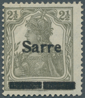 18921 Deutsche Abstimmungsgebiete: Saargebiet: 2 1/2 Pfg. Aufdruck-Type II Mit Sauberem Falz, Vielfach Sig - Sonstige & Ohne Zuordnung