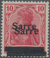 18927 Deutsche Abstimmungsgebiete: Saargebiet: 10 Pf Germania Mit DOPPELTEM AUFDRUCK Postfrisch, Mehrfach - Other & Unclassified