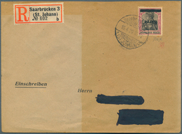 18930 Deutsche Abstimmungsgebiete: Saargebiet: 1920, 50 Pf. Germania Sarre Mit Kopfstehendem Aufdruck In T - Autres & Non Classés