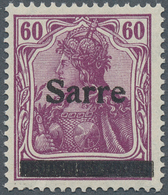 18931 Deutsche Abstimmungsgebiete: Saargebiet: 1920, 60 Pfg. Sarre-Germania In Der Seltenen Farbe Rotlila, - Sonstige & Ohne Zuordnung