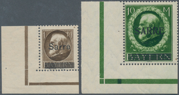 18942 Deutsche Abstimmungsgebiete: Saargebiet: 1920, 1 M. Und 10 M. Ludwig Mit Aufdruck ''SARRE'', 2 Randstü - Sonstige & Ohne Zuordnung