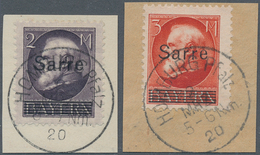 18943 Deutsche Abstimmungsgebiete: Saargebiet: 1920, 2 Mark Schwärzlichgrauviolett Und 3 Mark Zinnoberrot - Other & Unclassified