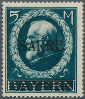 18946 Deutsche Abstimmungsgebiete: Saargebiet: 1920, 5 M. Sarre, Ungebraucht, Pracht, Signiert A. Diena, 1 - Andere & Zonder Classificatie