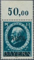 18948 Deutsche Abstimmungsgebiete: Saargebiet: 1920, 5 M. ''Sarre'' Mit Aufdruckabart ''verstümmeltes S In Sa - Other & Unclassified