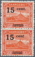 18964 Deutsche Abstimmungsgebiete: Saargebiet: 1921, Landschaftsbilder 40 Pf. Orangerot Mit AUFDRUCK '15 C - Andere & Zonder Classificatie