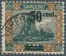 18968 Deutsche Abstimmungsgebiete: Saargebiet: 1921, 50 C Auf 1,25 Mk Mit Doppel-Aufdruck, Sauber Gestempe - Other & Unclassified