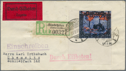 18971 Deutsche Abstimmungsgebiete: Saargebiet: 1921, Freimarke Landschaftsbilder 5 Fr Auf 25 M, Ungefaltet - Autres & Non Classés