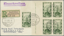 18976 Deutsche Abstimmungsgebiete: Saargebiet: 1926, Landschaftsbilder (V), 30 C. Luxusoberrand 4-er Block - Other & Unclassified