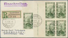 18976 Deutsche Abstimmungsgebiete: Saargebiet: 1926, Landschaftsbilder (V), 30 C. Luxusoberrand 4-er Block - Autres & Non Classés