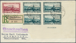 18978 Deutsche Abstimmungsgebiete: Saargebiet: 1926, 50 C. Und 4x 25 C. Als 4er-re. Unterer Eckrand-Block - Sonstige & Ohne Zuordnung