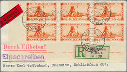 18979 Deutsche Abstimmungsgebiete: Saargebiet: 1926, Landschaftsbilder (V), 80 C. Luxus Rand 6-er Block Mi - Other & Unclassified