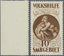 18990 Deutsche Abstimmungsgebiete: Saargebiet: 1928, 10 Fr. Madonna, Ungebraucht Mit Kaum Wahrnehmbarer Fa - Other & Unclassified