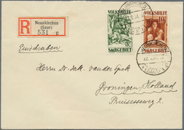 19005 Deutsche Abstimmungsgebiete: Saargebiet: 1931, Volkshilfe: Gemälde (III), 2 R-Briefe Nach Holland. M - Other & Unclassified