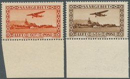 19016 Deutsche Abstimmungsgebiete: Saargebiet: 1932, Flugpostmarken 60 C Und 5 Fr. Postfrisch Mit Den Plat - Other & Unclassified