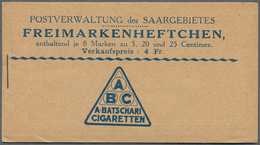 19030 Deutsche Abstimmungsgebiete: Saargebiet - Markenheftchen: 1924, 4 Fr. Landschaftsbilder-Markenheftch - Sonstige & Ohne Zuordnung