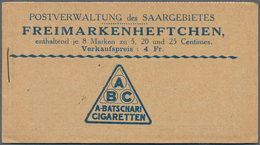 19032 Deutsche Abstimmungsgebiete: Saargebiet - Markenheftchen: 1924, 4 Fr. Landschaftsbilder-Markenheftch - Other & Unclassified