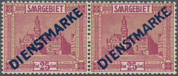 19033 Deutsche Abstimmungsgebiete: Saargebiet - Dienstmarken: 1923:25 C Im Waagerechten Typenpaar Mit Fett - Service