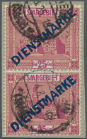 19036 Deutsche Abstimmungsgebiete: Saargebiet - Dienstmarken: 1923, 25 C. Dienstmarken Als Senkrechtes Paa - Dienstmarken