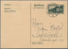 19037 Deutsche Abstimmungsgebiete: Saargebiet - Ganzsachen: 1933, 30/30 C Olivgrün Antwortdoppelkarte, Por - Postal Stationery