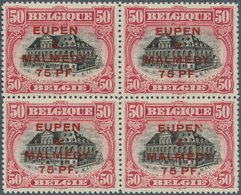 19048 Belgische Besetzung - Eupen Und Malmedy: 1920: 0,75 Auf 50 C Karmin/schwarz Gemeinschaftsausgabe, In - OC38/54 Belgische Bezetting In Duitsland