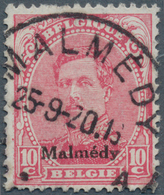 19054 Belgische Besetzung - Malmedy: 1920, 10 C. Aufdruckausgabe In Type III, Gestempelt, Pracht, Selten, - OC38/54 Belgische Besetzung In Deutschland