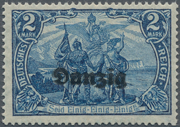 19059 Danzig: 1920, Freimarke 2 M. Dunkelkobalt Mit Doppeltem Aufdruck, Tadellos Postfrisch, Doppelt Signi - Andere & Zonder Classificatie