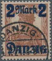 19067 Danzig: 1920, 2 M. Auf 35 Pf. Gestempelt Mit Aufdruckfehler Bruch Durch "zi" In Danzig, Einwandfreie - Sonstige & Ohne Zuordnung