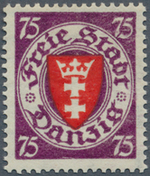 19078 Danzig: 75 Pfg. Wappen Dunkelviolettpurpur/dunkelrosa Auf Weiß, Postfrisch Pracht, Kurzbefund Oechsn - Andere & Zonder Classificatie